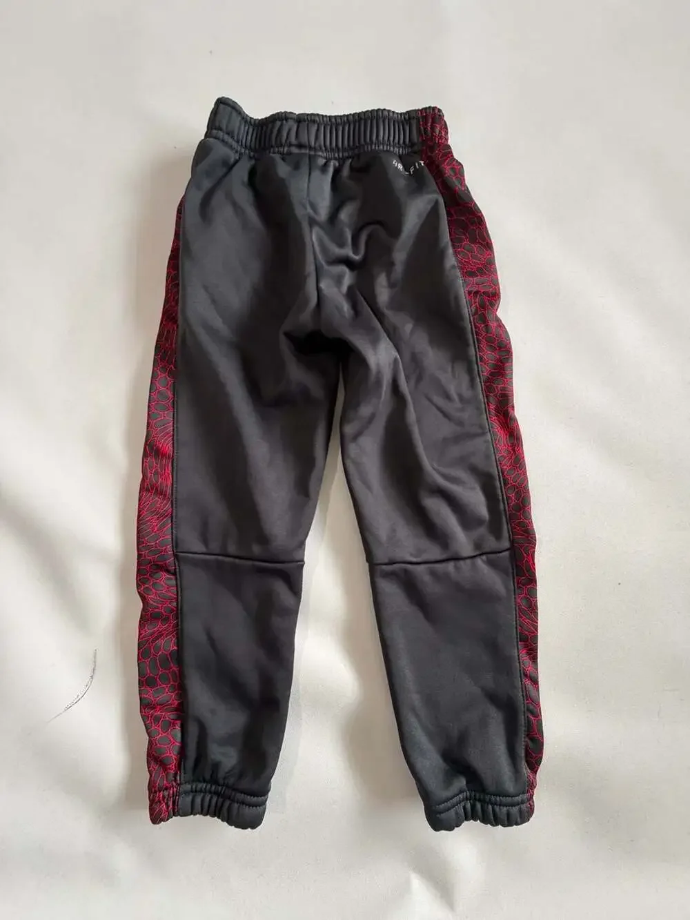 Nike Dri-Fit Boys 4T Gray Black Jogger Pants Red Snake Side Stripe Athletic